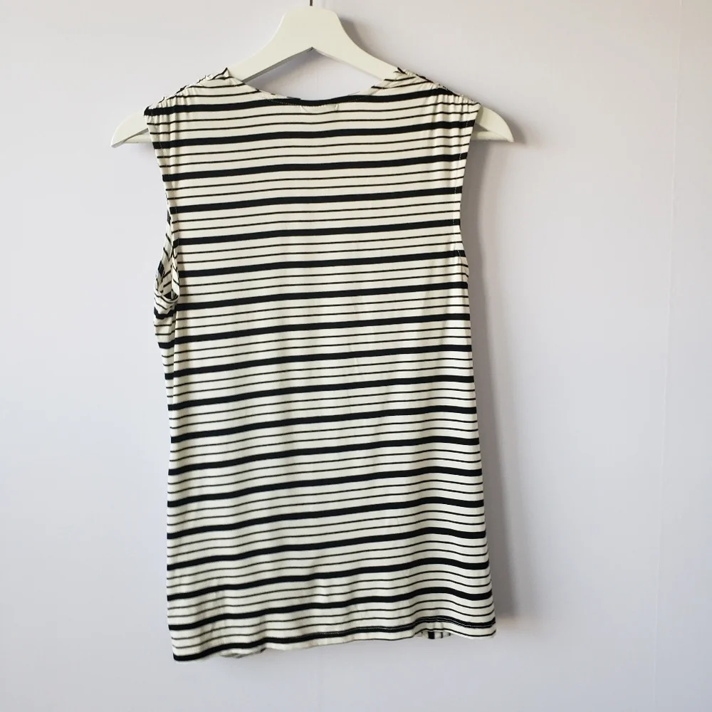 Bobeau womens top size s sleeveless stripe surplice neck